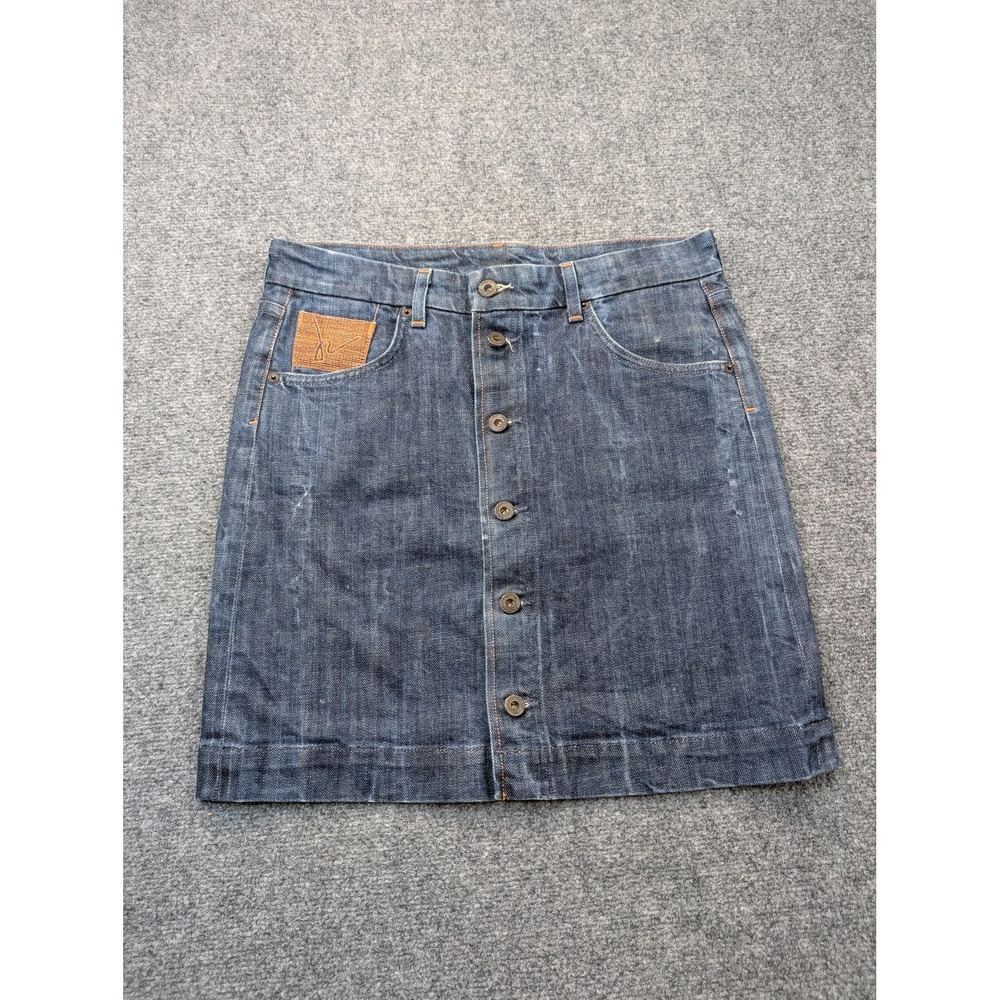 Citizens of Humanity Denim Skirt Womens 28 Blue Button Front Stretch USA